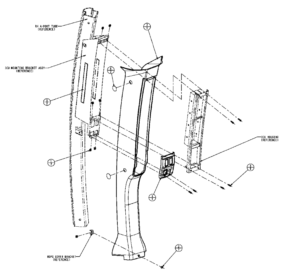 Схема запчастей Case IH SPX3320 - (01-005) - A-POST INSTRUMENT SHROUD, PACKAGE Cab Interior