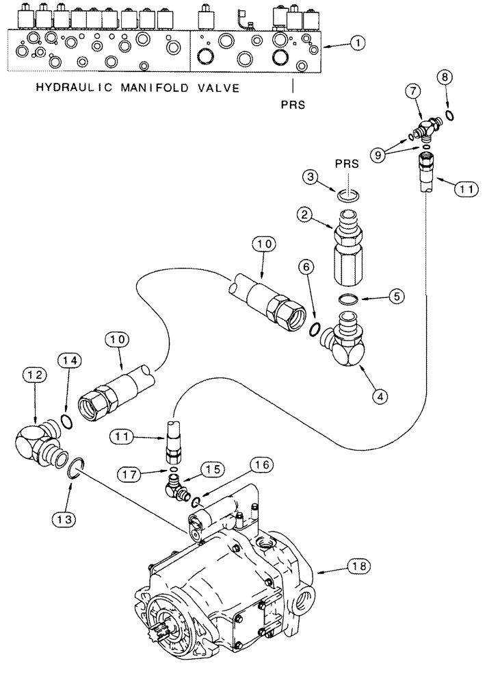 Схема запчастей Case IH 2555 - (08-12) - MANIFOLD VALVE SUPPLY AND PRESSURE COMPENSATOR SYSTEM (07) - HYDRAULICS