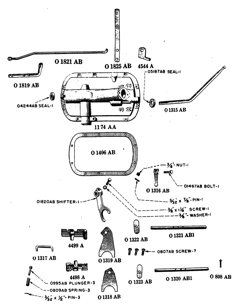 Схема запчастей Case IH L-SERIES - (079) - GEAR SHIFT PARTS (06) - POWER TRAIN