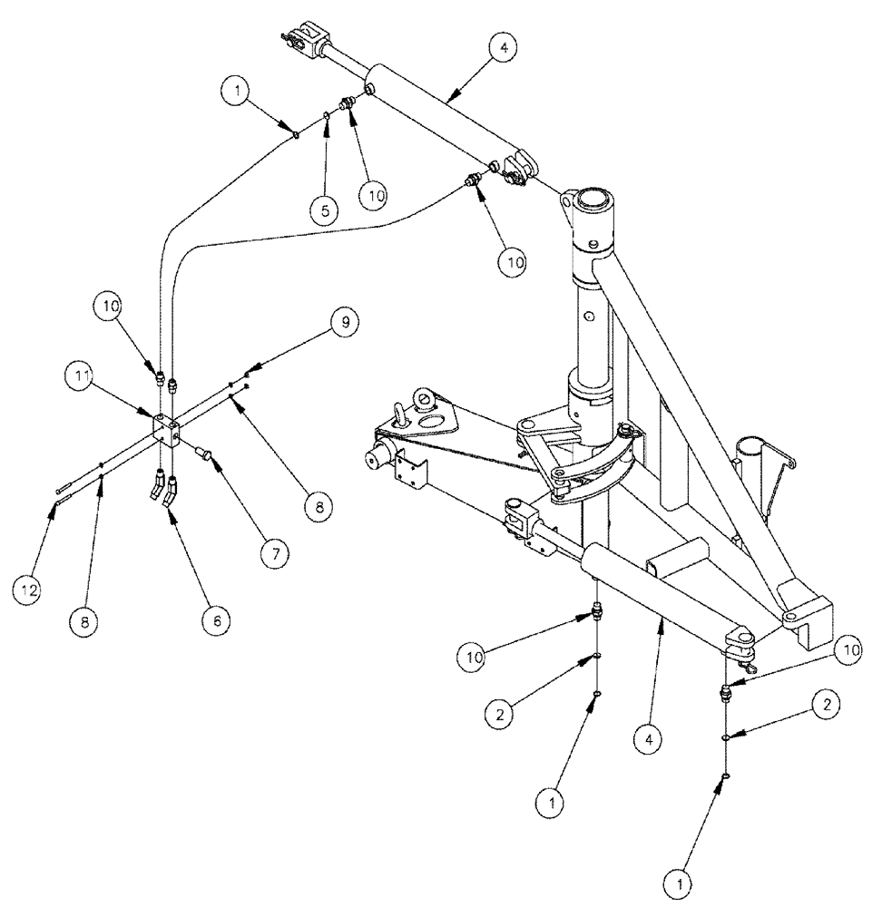 Схема запчастей Case IH 610 - (02-001) - HYDRAULIC CYLINDER GROUP, 60, 70, 75 Cylinders