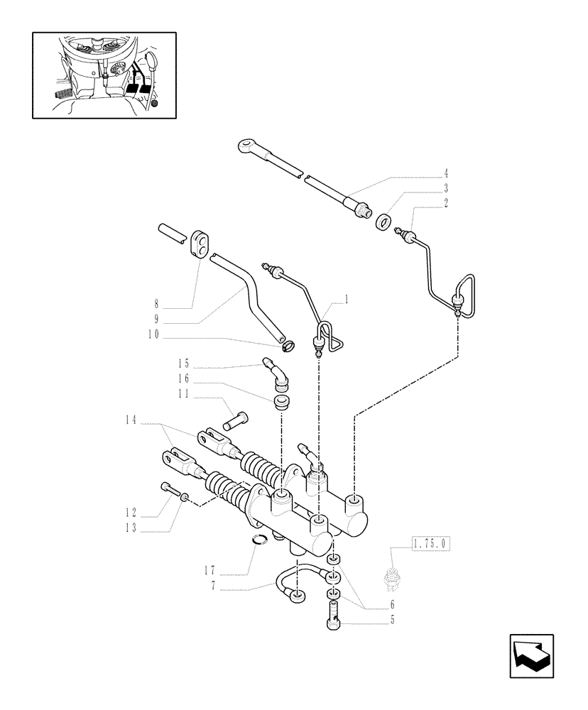 Схема запчастей Case IH JX1095N - (1.92.68[02]) - BRAKE PEDALS (10) - OPERATORS PLATFORM/CAB