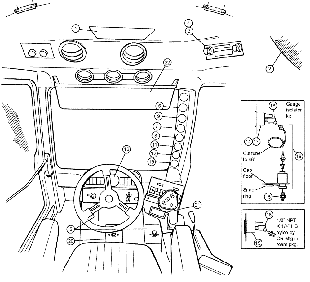 Схема запчастей Case IH 3150 - (01-003) - GAUGES, ACCESSORIES Cab Interior