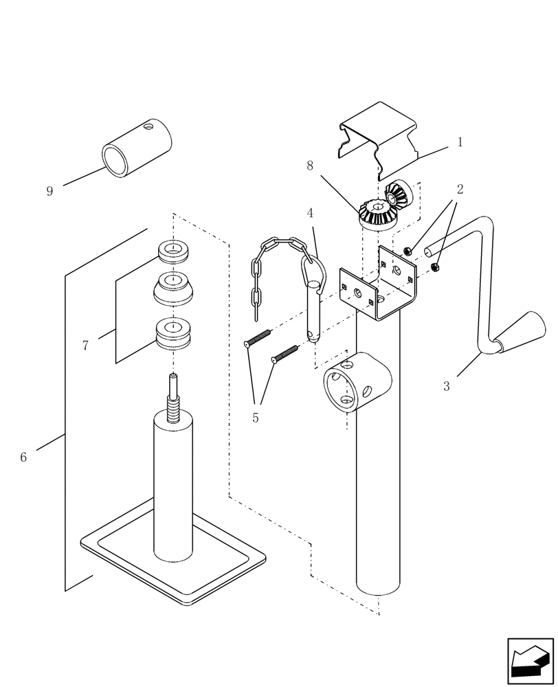 Схема запчастей Case IH ATX700 - (01.030.1) - JACK, ASSEMBLY (12) - FRAME