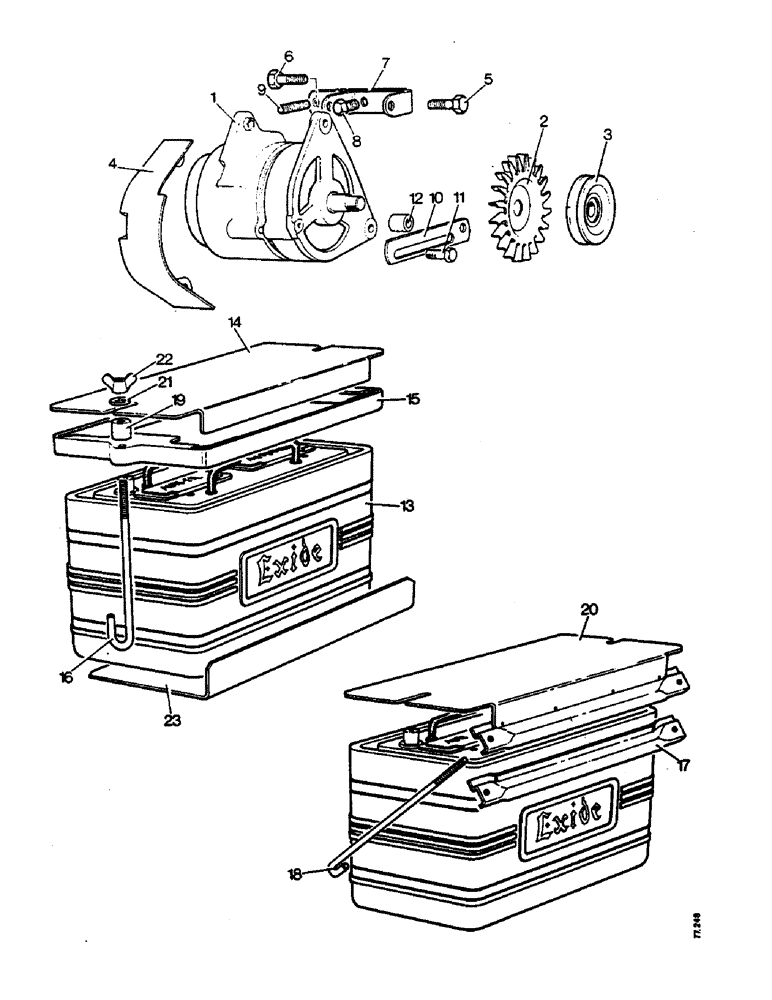 Схема запчастей Case IH 995 - (M08) - ELECTRICAL EQUIPMENT, ALTERNATOR AND BATTERY, 990, 995 AND 996 TRACTORS (06) - ELECTRICAL SYSTEMS