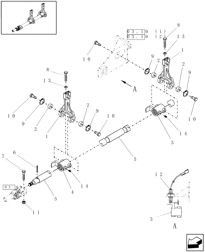 Схема запчастей Case IH WD2303 - (03.11) - PINTLE ARM (03) - TRANSMISSION