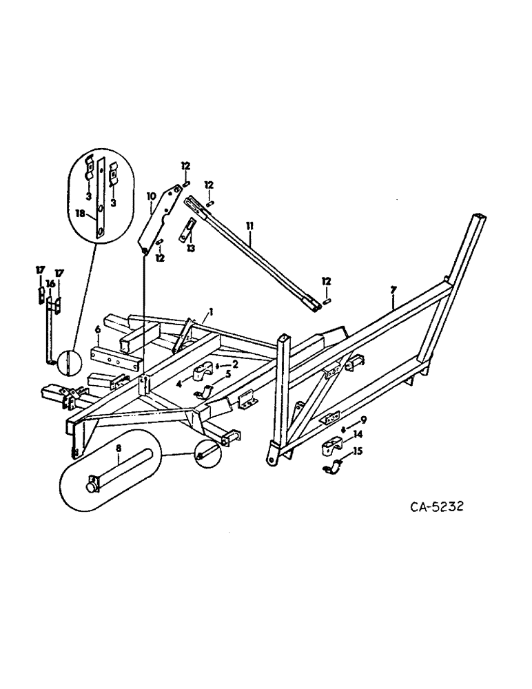 Схема запчастей Case IH 490 - (AG-04) - CENTER FRAME, WING & BEARINGS, MACHINES BUILT 1976 & SINCE, MACHINES WITH 2 X 2" SCRAPER ANGLES 