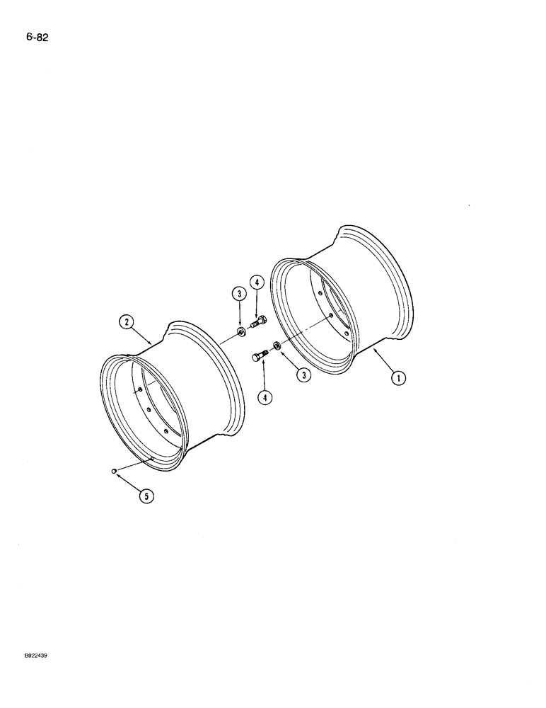 Схема запчастей Case IH 9230 - (6-082) - WHEELS, MOUNTED ON INNER AND OUTER HUBS, K593 BAR AXLE (06) - POWER TRAIN