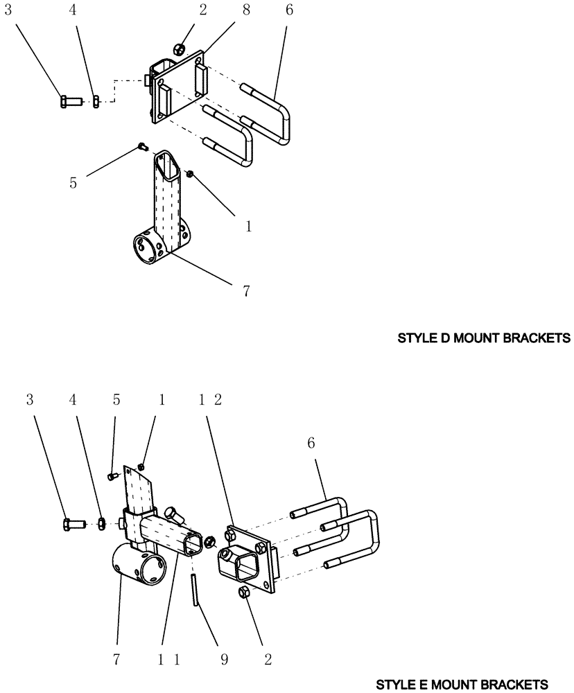 Схема запчастей Case IH ATX400 - (8.020.1) - HEAVY HARROW MOUNT BRACKETS D AND E Related Equipment