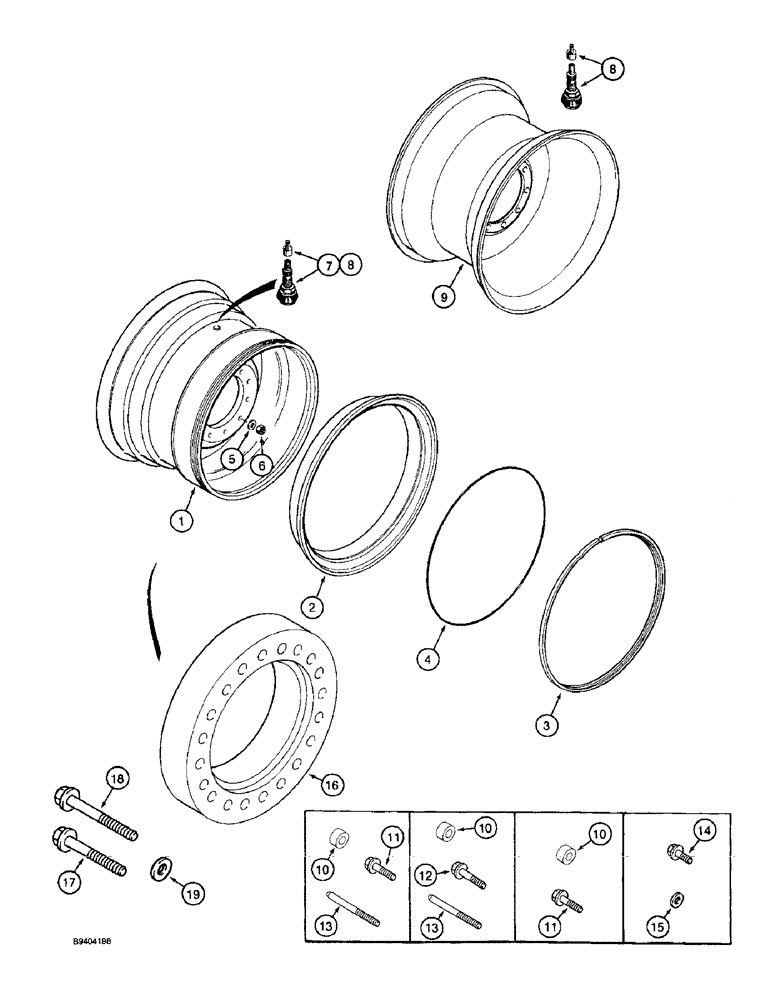 Схема запчастей Case IH 2055 - (6-50) - DRIVE WHEELS AND SPACERS (03) - POWER TRAIN