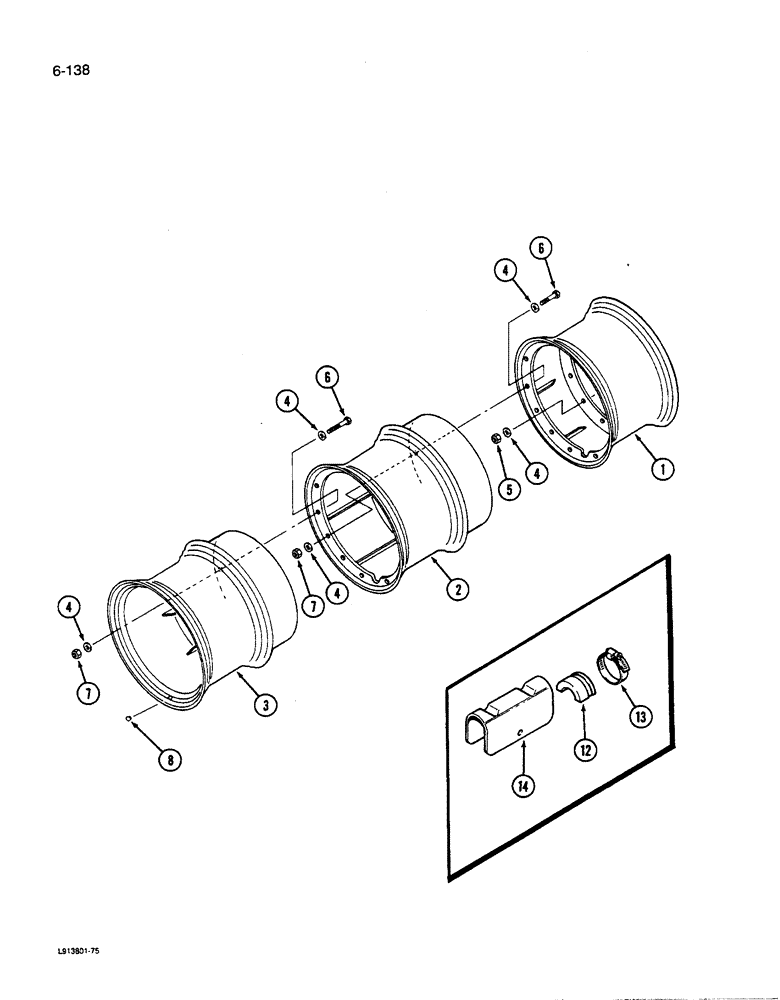 Схема запчастей Case IH 9280 - (6-138) - WHEELS HUB BOLTED TRIPLES K598.60/70 SERIES AXLE (06) - POWER TRAIN