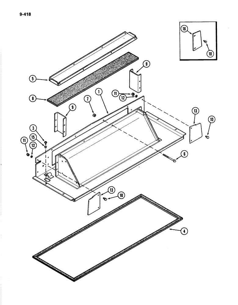 Схема запчастей Case IH 4894 - (9-418) - CAB PLENUM (09) - CHASSIS/ATTACHMENTS