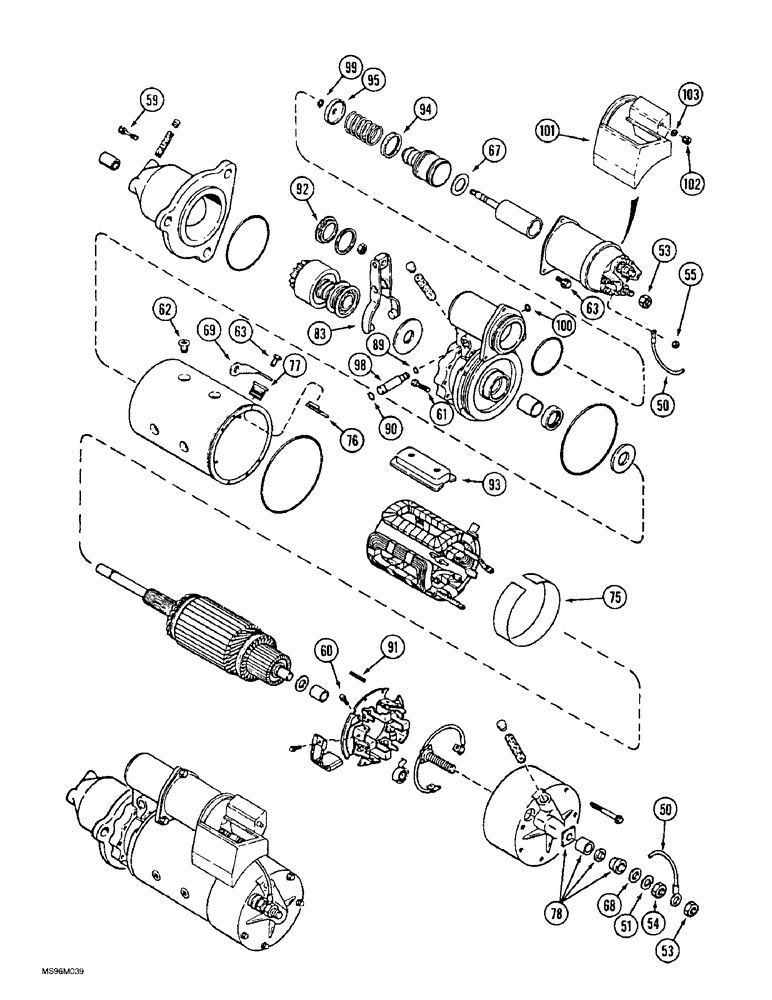 Схема запчастей Case IH 9350 - (4-40) - STARTER ASSEMBLY (04) - ELECTRICAL SYSTEMS