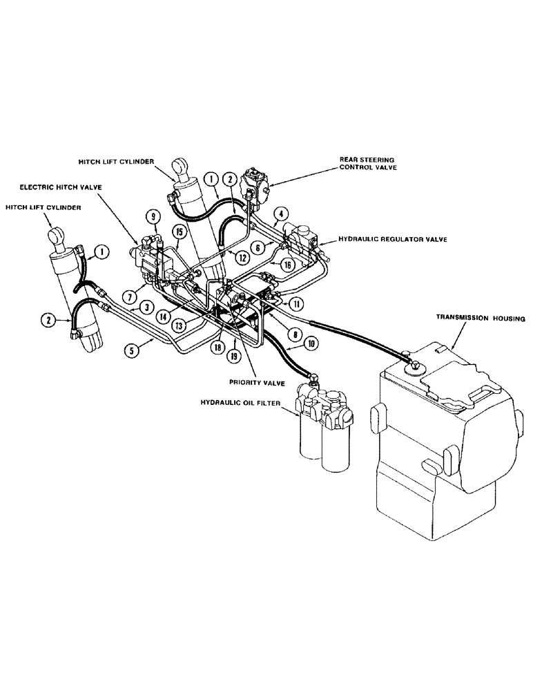 Схема запчастей Case IH 4694 - (1-014) - PICTORIAL INDEX, HITCH HYDRAULICS (00) - PICTORIAL INDEX