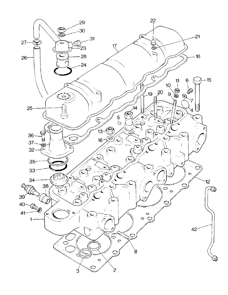 Схема запчастей Case IH 1390 - (A-05) - CYLINDER HEAD (01) - ENGINE