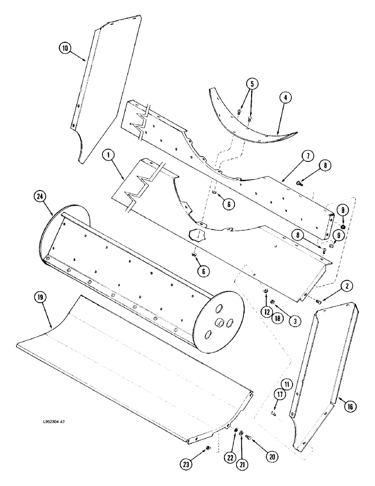 Схема запчастей Case IH 1670 - (9C-04) - DISCHARGE BEATER BOTTOM, FIXED (15) - BEATER & CLEANING FANS