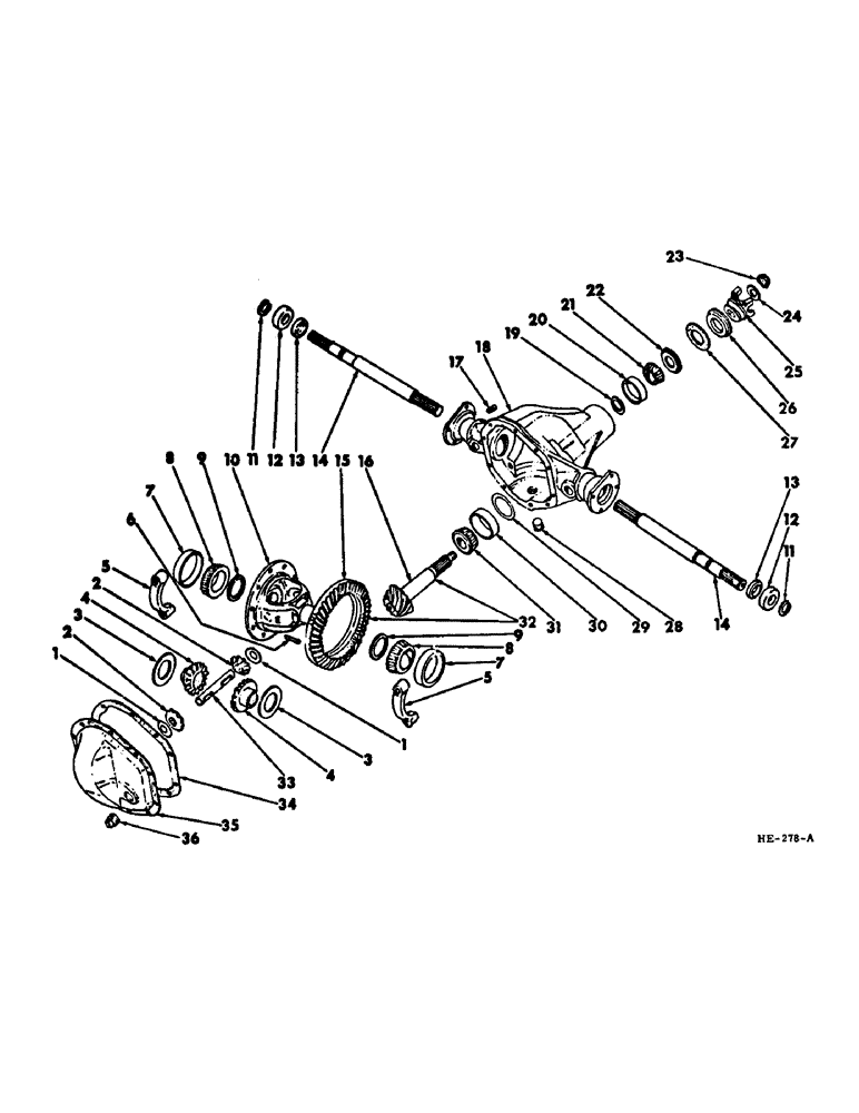 Схема запчастей Case IH 375 - (B-22) - POWER TRAIN, HYDROSTATIC DIFFERENTIAL (03) - POWER TRAIN