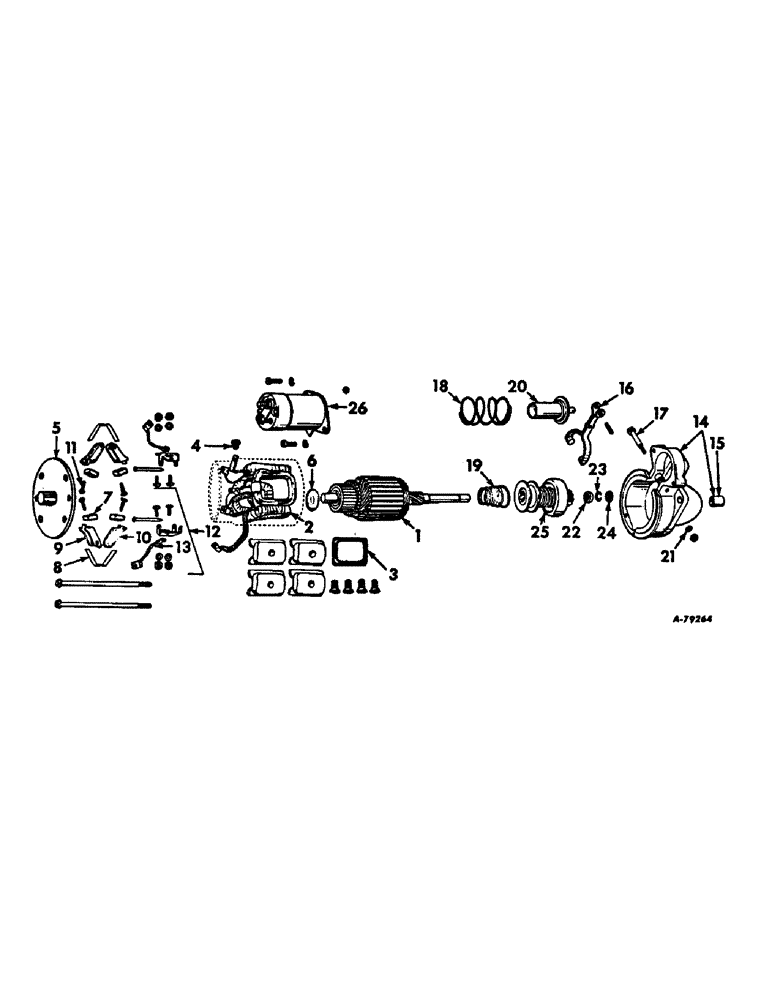 Схема запчастей Case IH 403 - (381) - CRANKING MOTOR, DELCO REMY, FOR C-263 ENGINE (55) - ELECTRICAL SYSTEMS