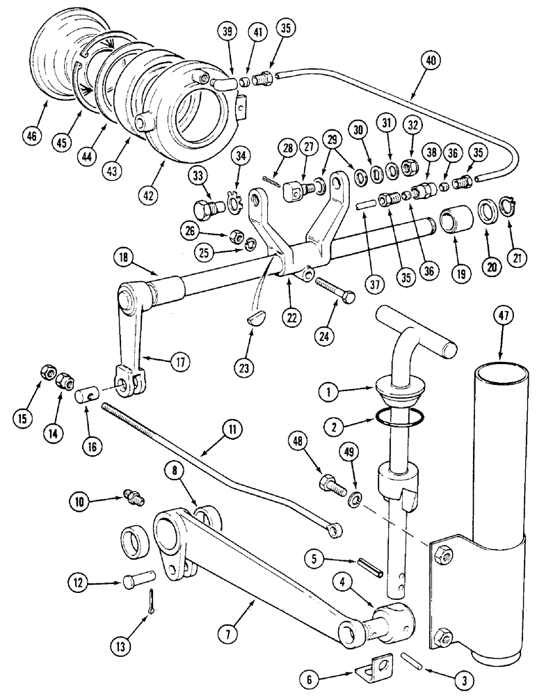 Схема запчастей Case IH 1294 - (6-180) - PTO CLUTCH RELEASE MECHANISM - BORG AND BECK CLUTCH, TRACTORS WITHOUT CAB (06) - POWER TRAIN