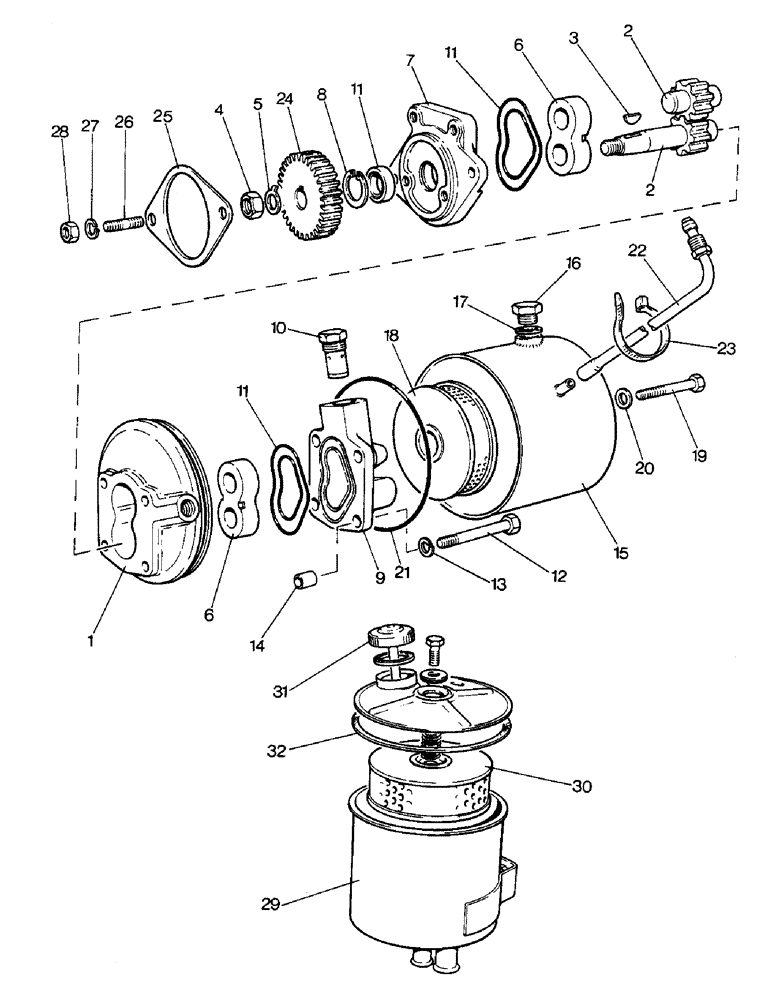 Схема запчастей Case IH 1390 - (H-07) - STEERING PUMP AND RESERVOIR (13) - STEERING SYSTEM