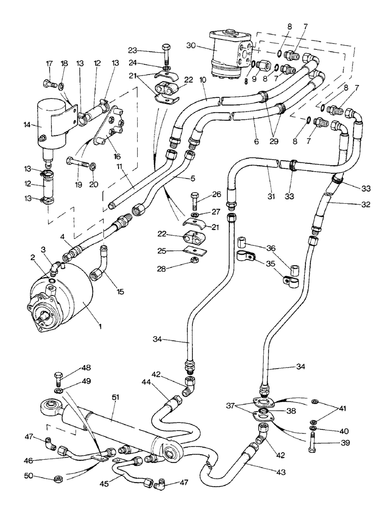 Схема запчастей Case IH 1690 - (H05-1) - STEERING SYSTEM, HIGH PLATFORM, CAB MFD MODEL (13) - STEERING SYSTEM