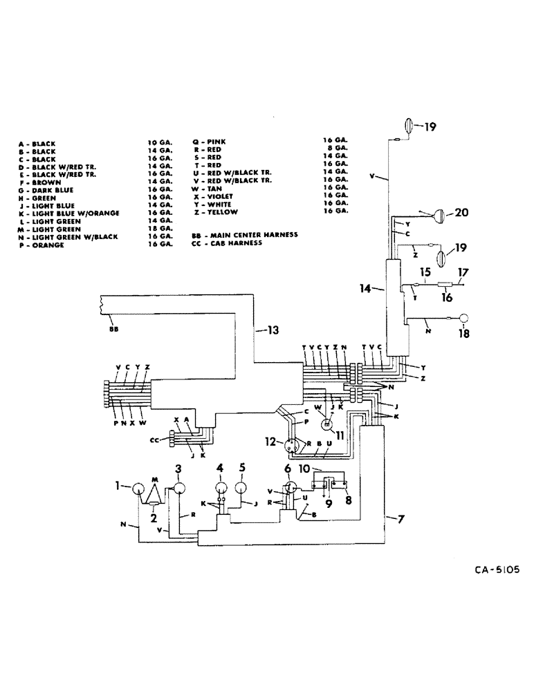 Схема запчастей Case IH 715 - (08-04) - ELECTRICAL, WIRING DIAGRAM, REAR SECTION (06) - ELECTRICAL