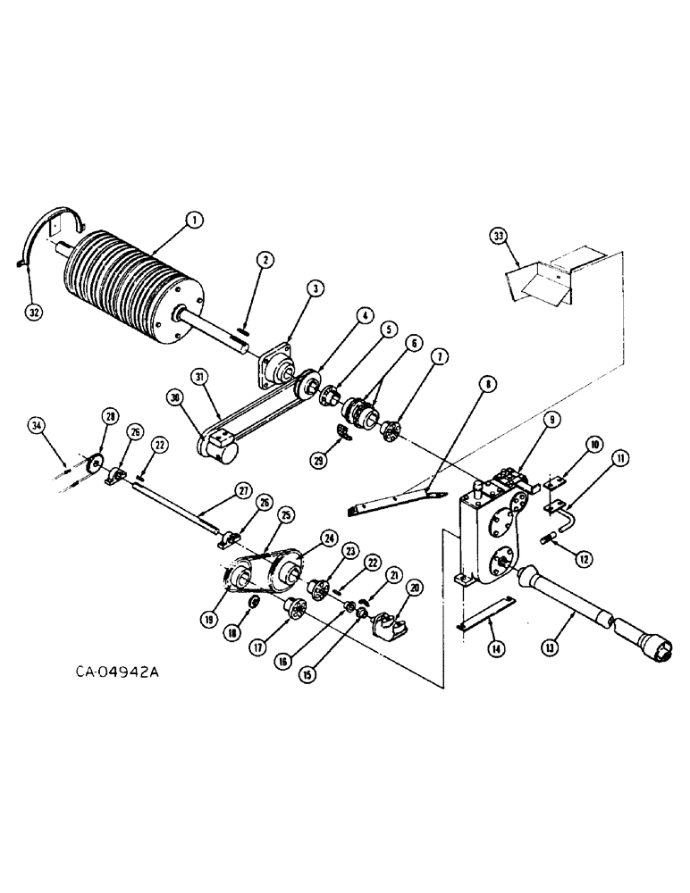 Схема запчастей Case IH 725 - (D-13) - ROTOR DRIVE AND CONNECTIONS 