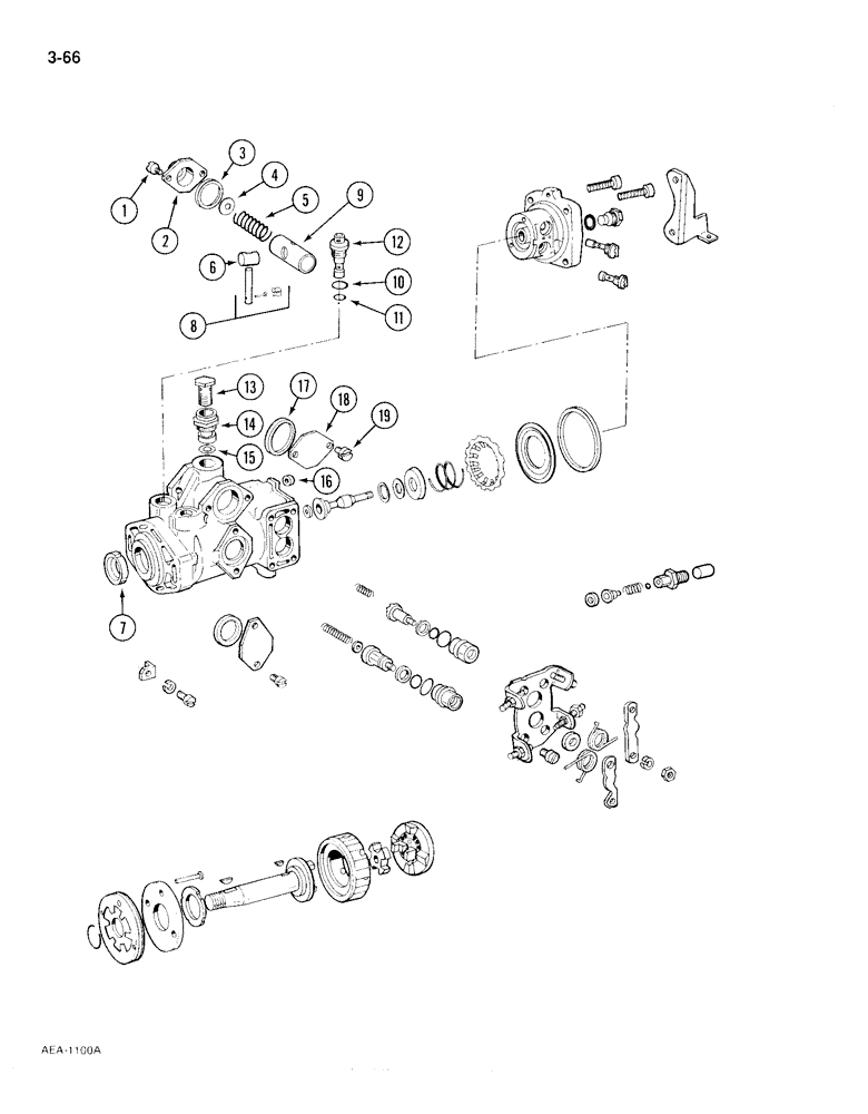 Схема запчастей Case IH 385 - (3-066) - FUEL INJECTION PUMP VA, BOSCH INJECTION C.R. PUMP (03) - FUEL SYSTEM