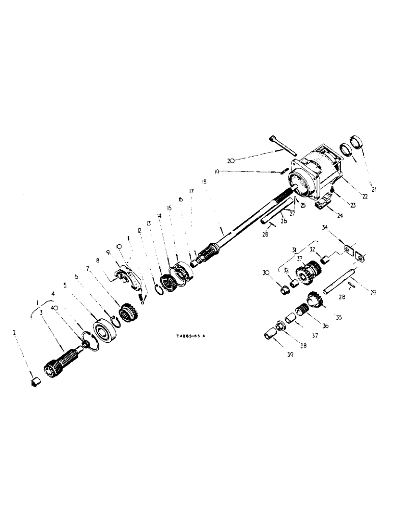 Схема запчастей Case IH 434 - (6-055) - CLUTCH SHAFT GEAR HOUSING AND GEARS - ATTACHMENTS (06) - POWER TRAIN