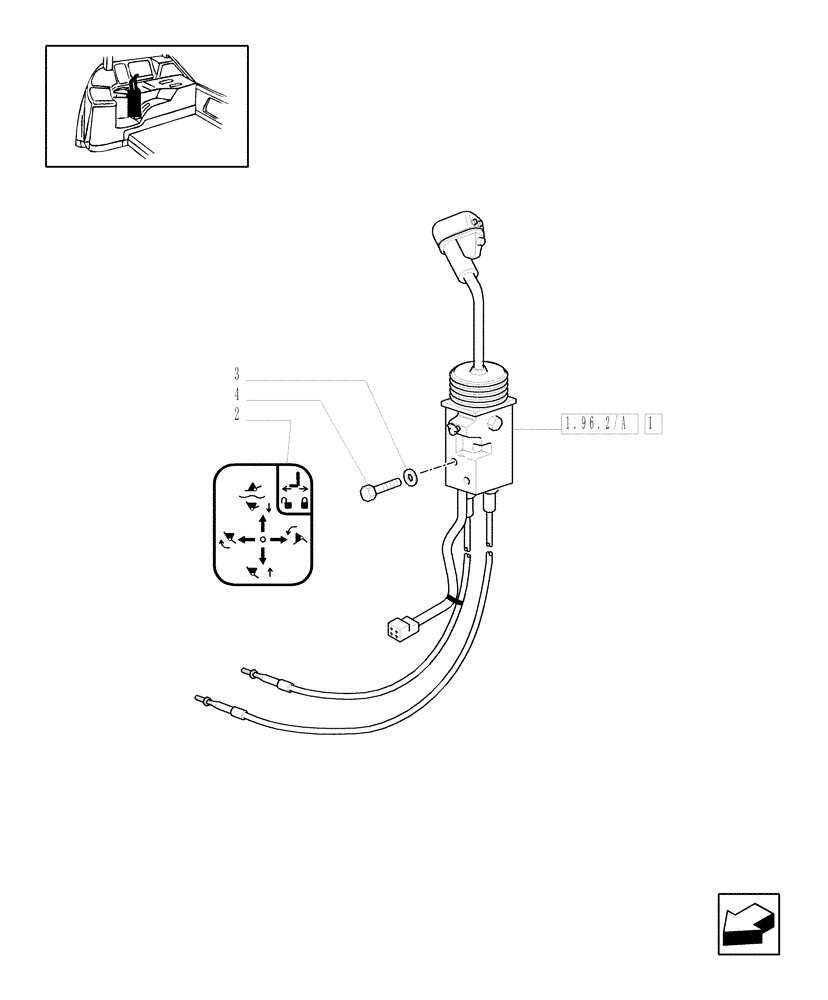 Схема запчастей Case IH JX1100U - (1.96.2[01]) - (VAR.075-076) FITTING FOR LOADER - JOYSTICK (10) - OPERATORS PLATFORM/CAB