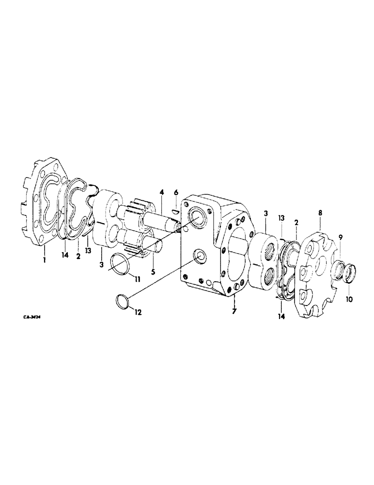 Схема запчастей Case IH 2400 - (10-25) - HYDRAULICS, HYDRAULIC GEAR PUMP, PLESSEY (07) - HYDRAULICS