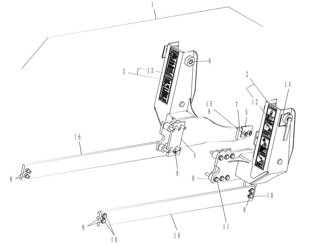 Схема запчастей Case IH LX116 - (002) - MOUNT KIT 