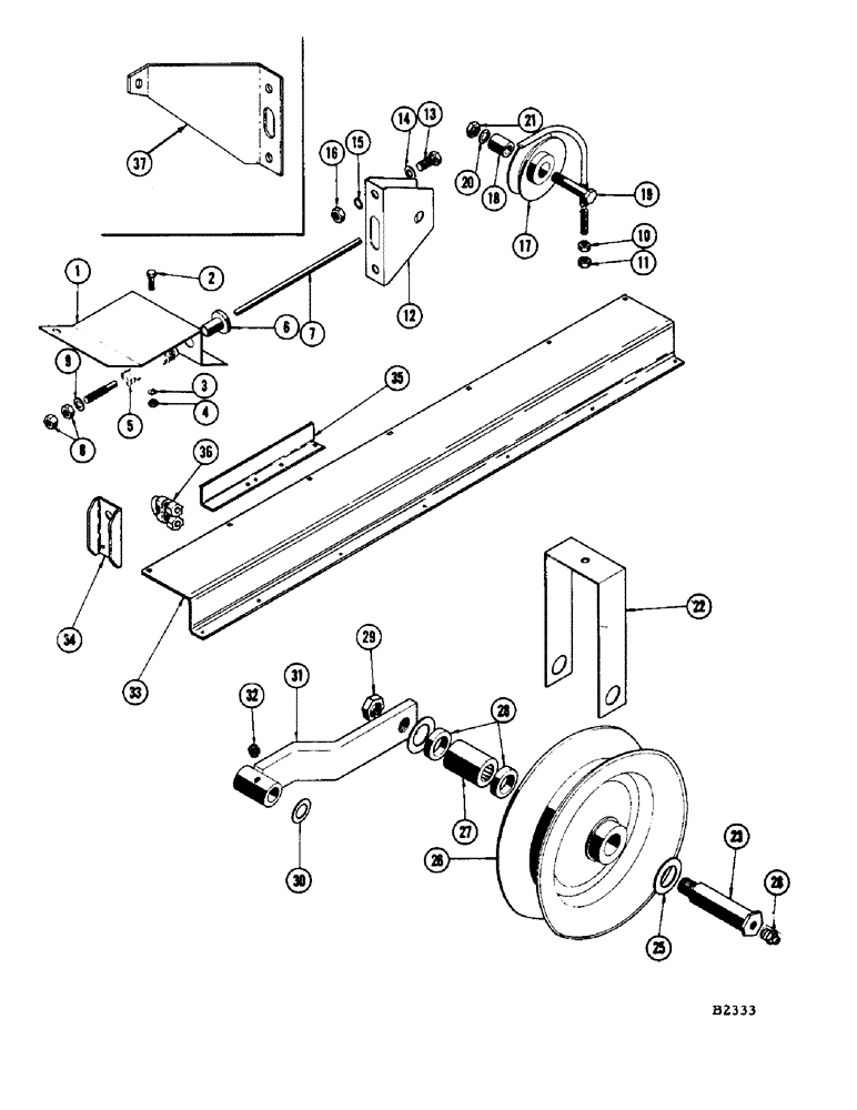 Схема запчастей Case IH 960 - (096) - BELT TAKE UP - V. S. CYLINDER DRIVE (66) - THRESHING