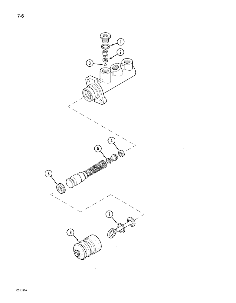 Схема запчастей Case IH 495 - (7-006) - BRAKE MASTER CYLINDER (07) - BRAKES