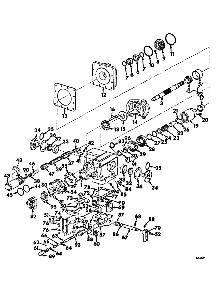 Схема запчастей Case IH 403 - (174) - HYDRAULIC TRANSMISSION PUMP, FOR HYDROSTATIC GROUND DRIVE (35) - HYDRAULIC SYSTEMS