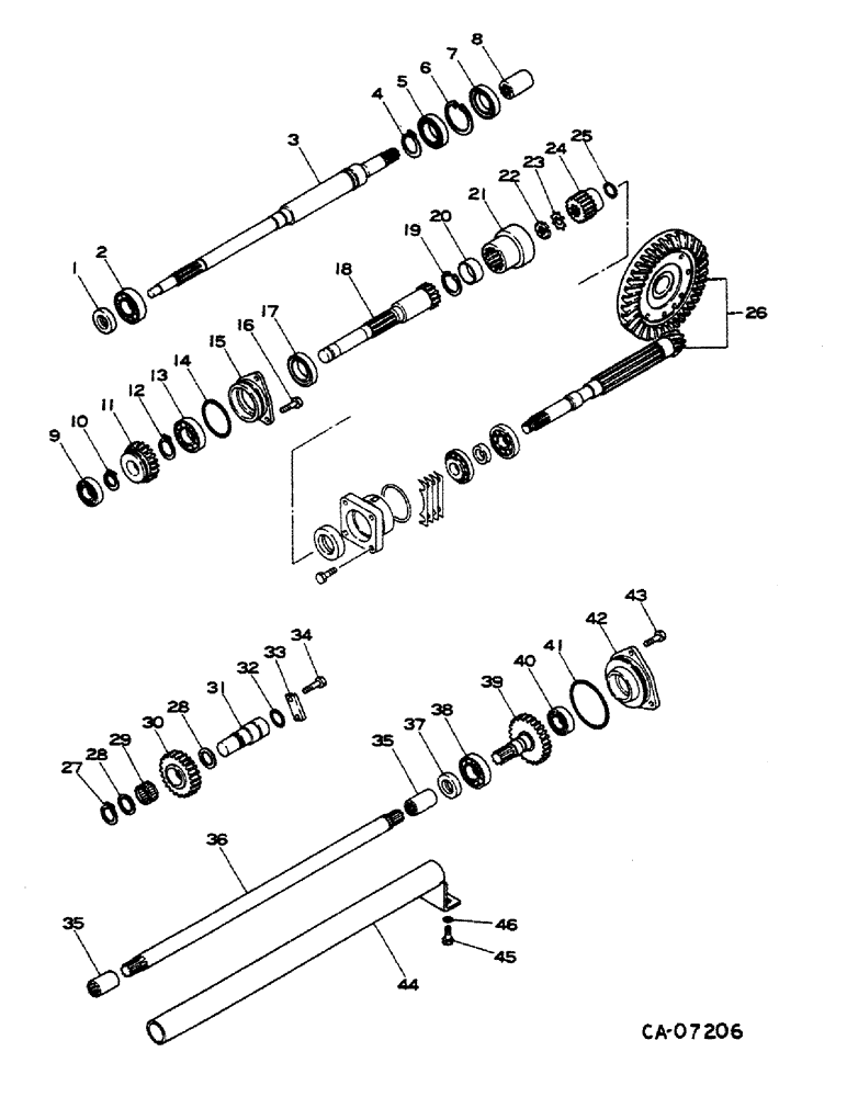 Схема запчастей Case IH 284 - (07-16) - DRIVE TRAIN, TRANSMISSION, ALL WHEEL DRIVE, DIESEL ENGINE TRACTORS (04) - Drive Train