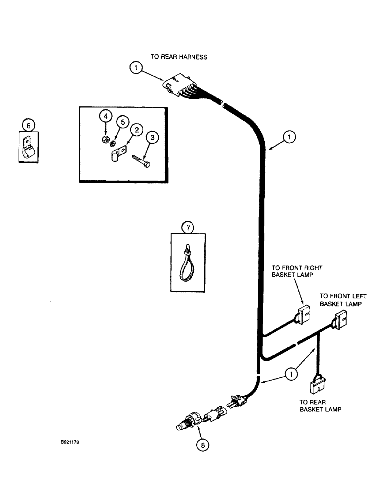 Схема запчастей Case IH 2055 - (4-14) - BASKET HARNESS (06) - ELECTRICAL SYSTEMS