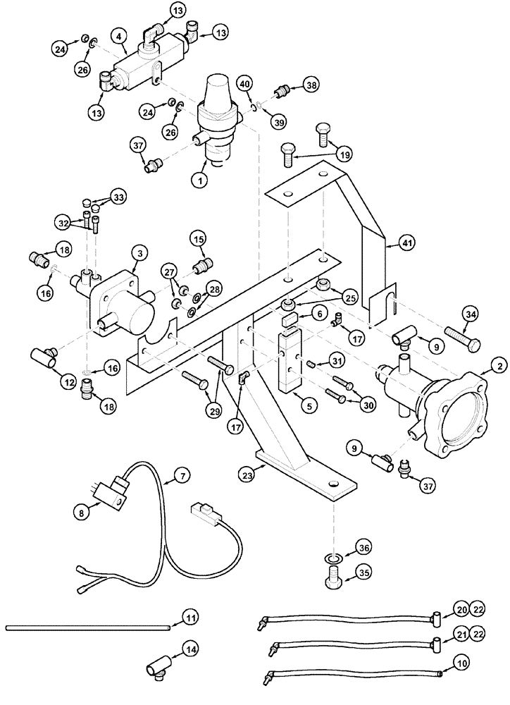 Схема запчастей Case IH MX110 - (07-15) - PNEUMATIC TRAILER BRAKE VALVES AND MOUNTING (07) - BRAKES