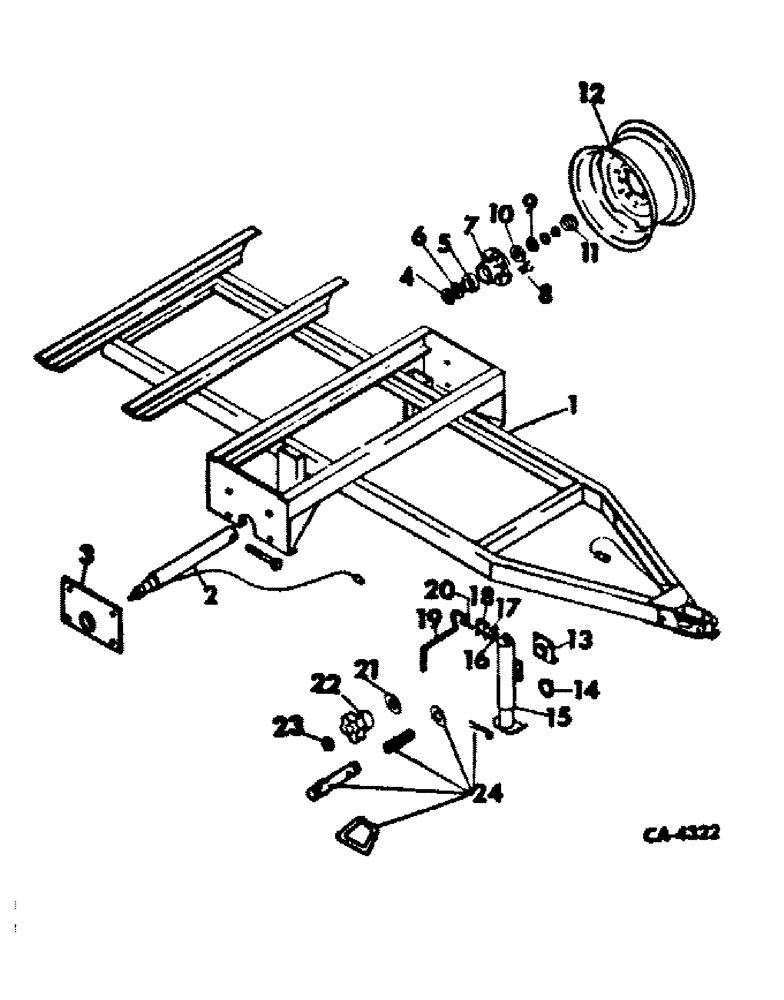 Схема запчастей Case IH 200 - (E-02) - MAIN FRAME, AXLE AND JACK, TRAILER MOUNTED 