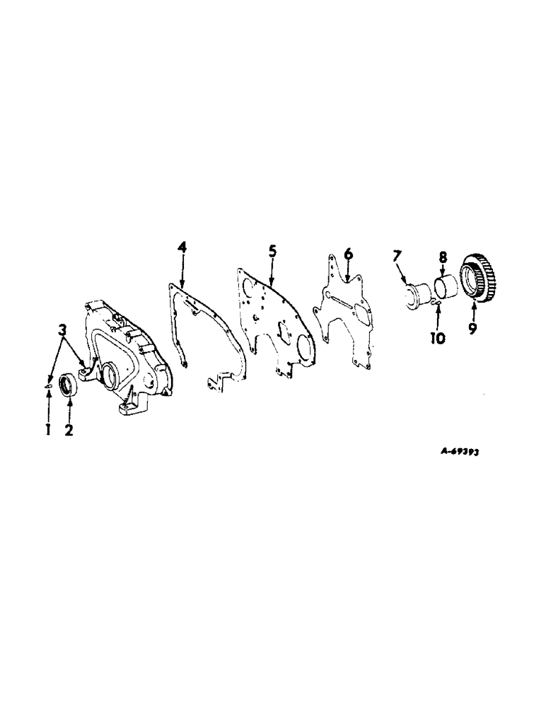 Схема запчастей Case IH 414 - (278) - CRANKCASE FRONT COVER AND IDLER GEAR, 414 SER. NOS. CH813F - CH1568G, 420 SER. NOS. CH1372F - 2820G (10) - ENGINE