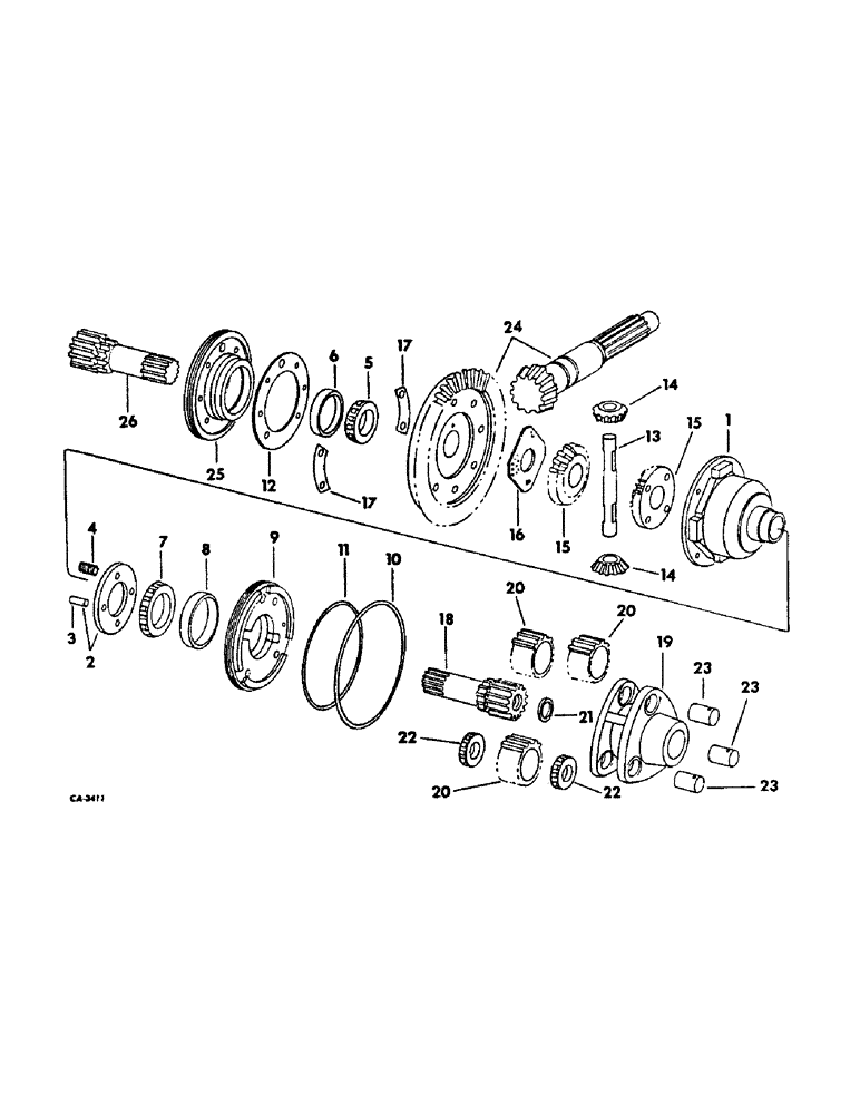 Схема запчастей Case IH 574 - (07-22) - DRIVE TRAIN, DIFFERENTIAL AND CONNECTIONS (04) - Drive Train