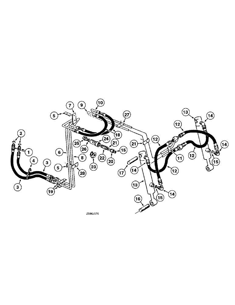 Схема запчастей Case IH 1850 - (7-42) - BUCKET CONTROL HYDRAULIC SYSTEM 