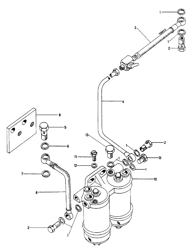 Схема запчастей Case IH 824 - (062) - FUEL FILTER AND PIPES (03) - FUEL SYSTEM