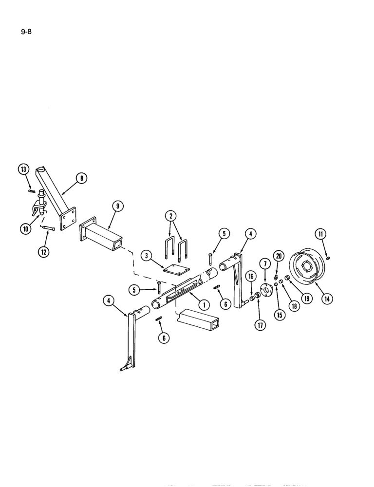 Схема запчастей Case IH 146 - (9-08) - TRANSPORT ATTACHMENT, FOR 6 AND 8 ROW CULTIVATORS 