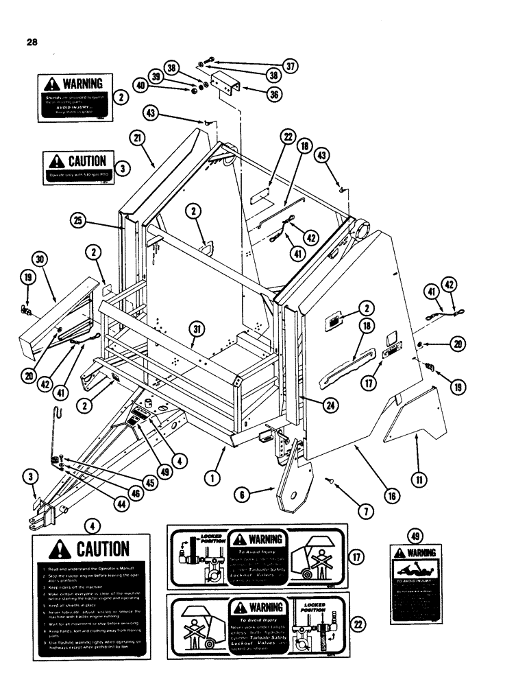 Схема запчастей Case IH 3640 - (28) - MAIN FRAME HOUSING 