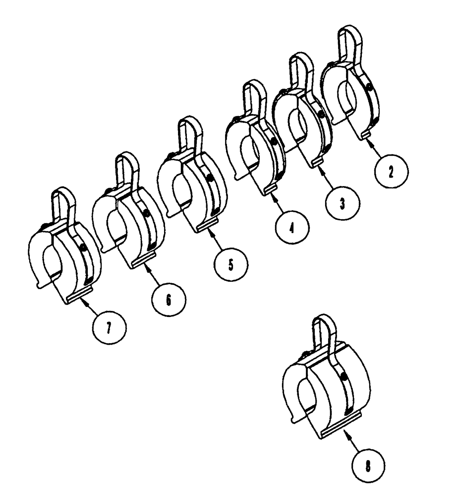 Схема запчастей Case IH NFX - (8-22) - DEPTH STOPS (08) - HYDRAULICS