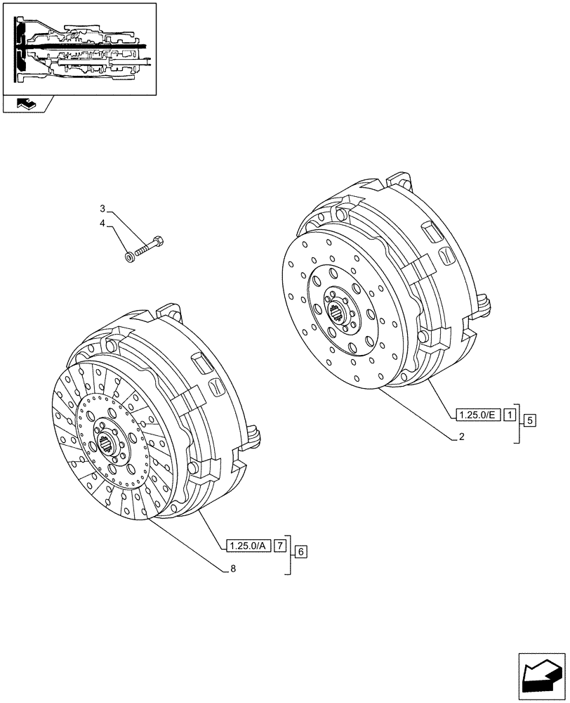 Схема запчастей Case IH FARMALL 60 - (1.25.0[01A]) - CLUTCH - D6378 (03) - TRANSMISSION