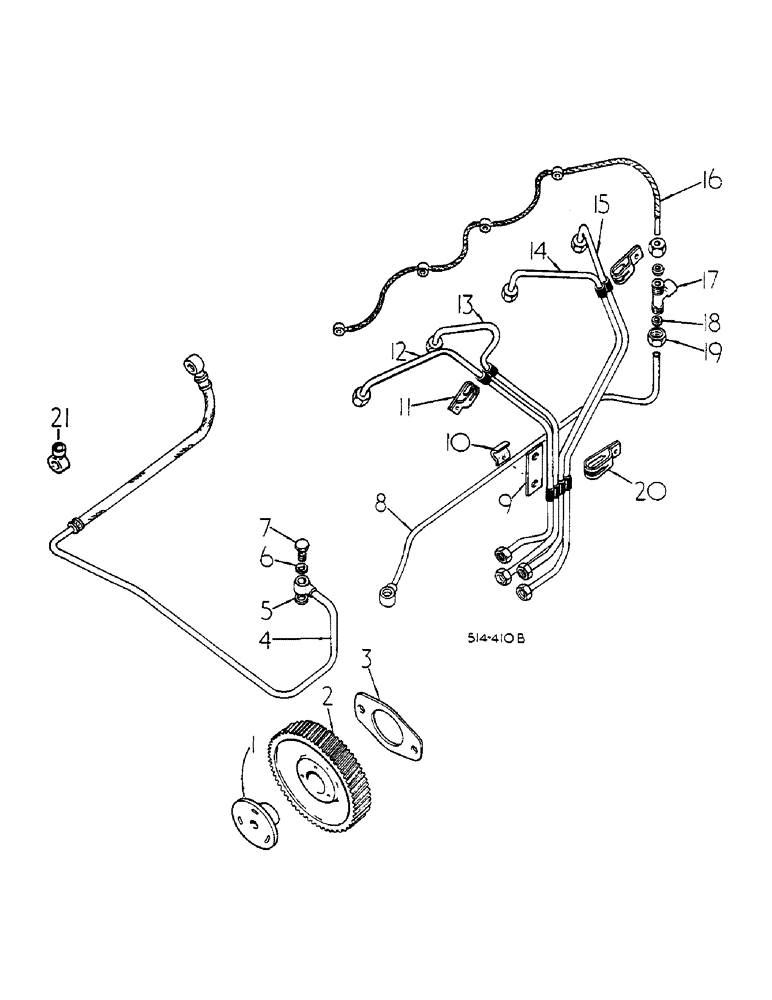 Схема запчастей Case IH 585 - (12-086) - FUEL INJECTION PIPES AND PUMP GEAR Power