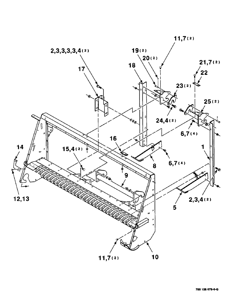 Схема запчастей Case IH 8750 - (7-2) - HEADER FRAME ASSEMBLY (58) - ATTACHMENTS/HEADERS