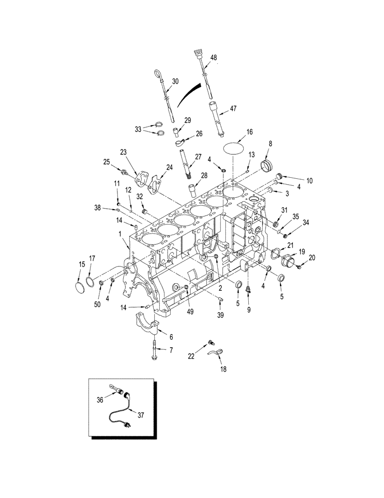 Схема запчастей Case IH STX325 - (02-23[02]) - CYLINDER BLOCK, STX325 (02) - ENGINE