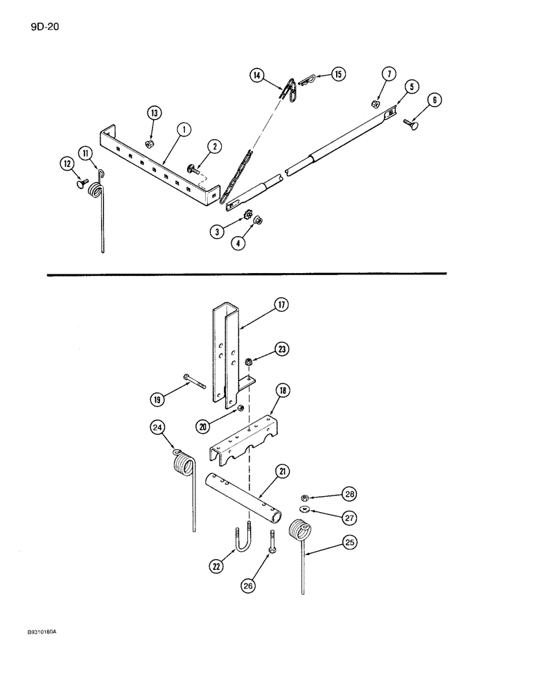 Схема запчастей Case IH 950 - (9D-20) - SPRING TOOTH INCORPORATOR (09) - CHASSIS/ATTACHMENTS